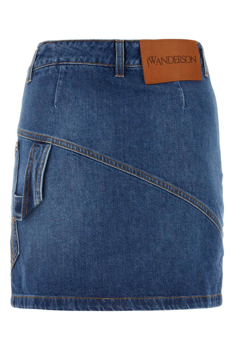 Blue Twisted Denim Miniskirt 2