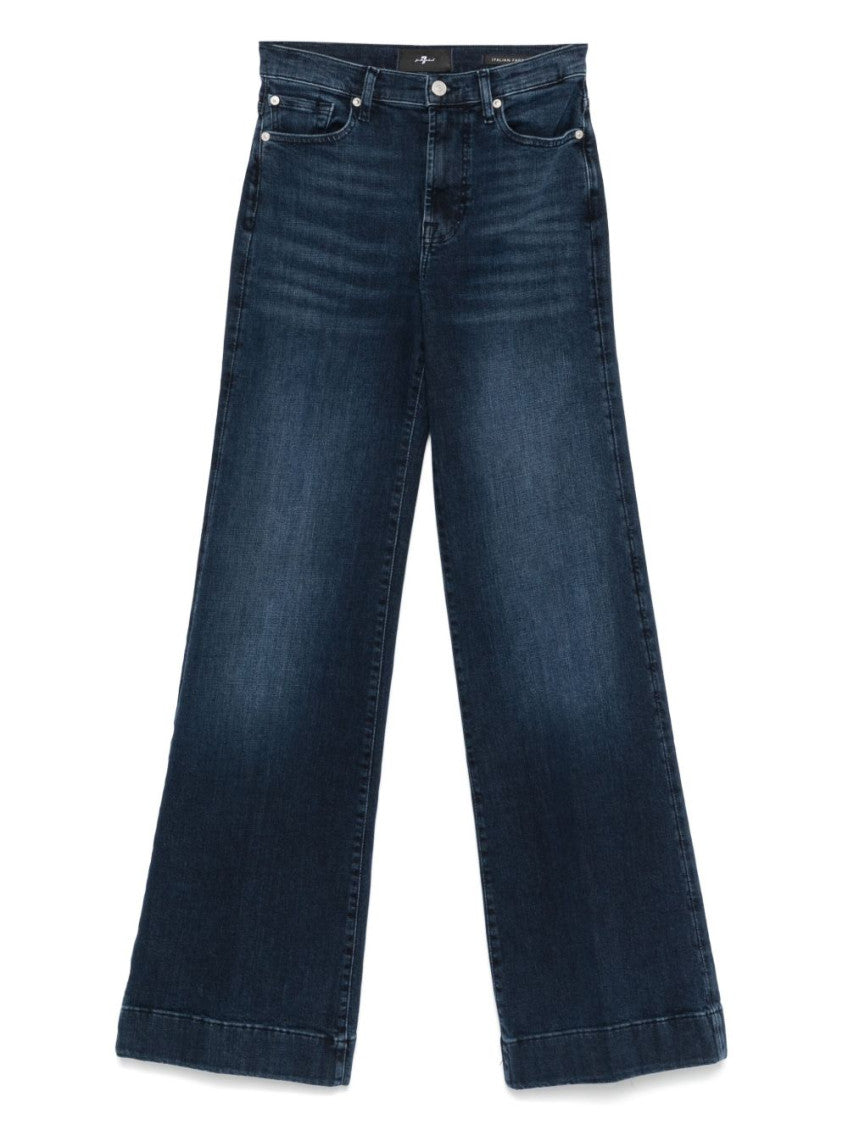 Blue Wide-leg denim jeans 1