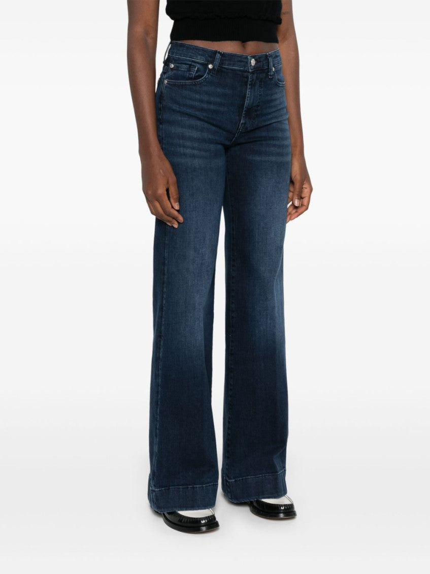 Blue Wide-leg denim jeans 2