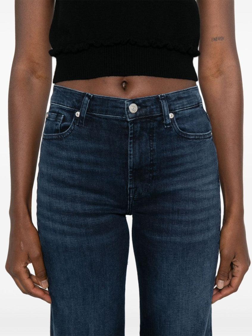 Blue Wide-leg denim jeans 3