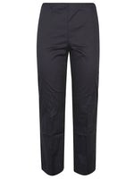 Black Cotton Blend Cropped Flared Trousers 1