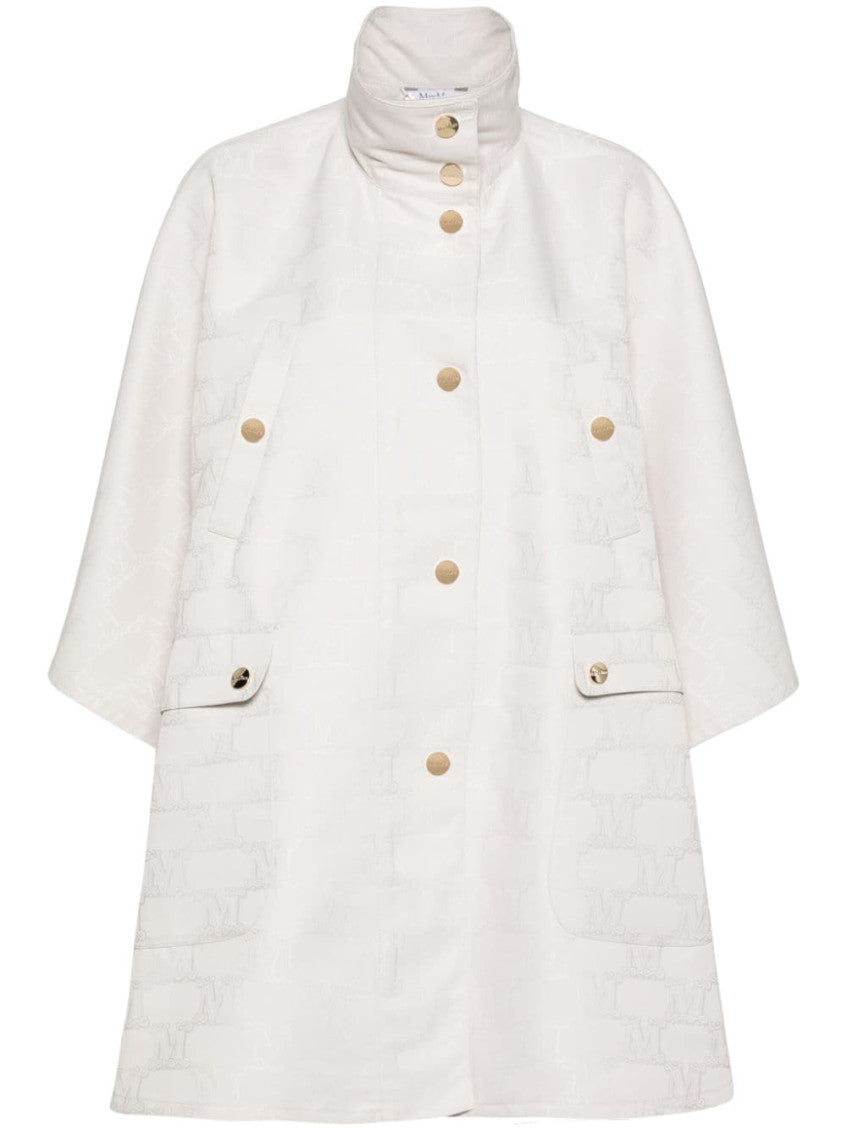 White monogram-jacquard cape 1