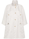 White monogram-jacquard cape 1