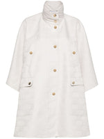 White monogram-jacquard cape 1