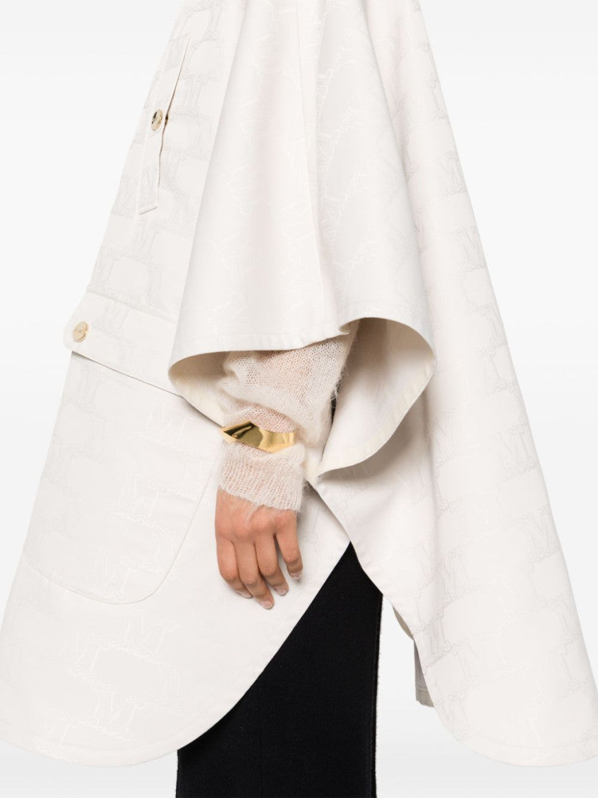 White monogram-jacquard cape 3