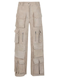 Beige Suede cargo trousers 1