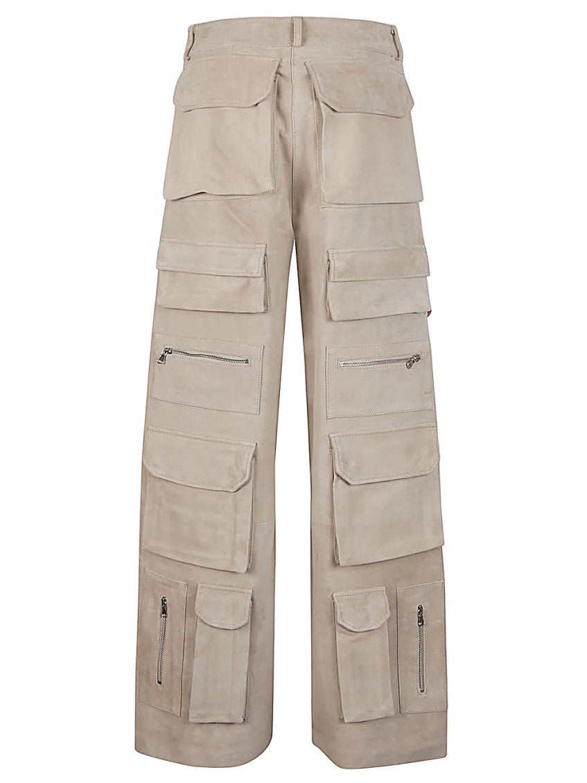 Beige Suede cargo trousers 2