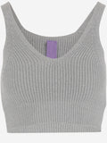 Grey Ribbed-knit Tank Top 1