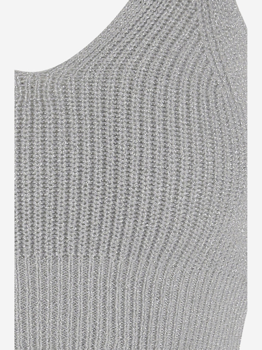 Grey Ribbed-knit Tank Top 3