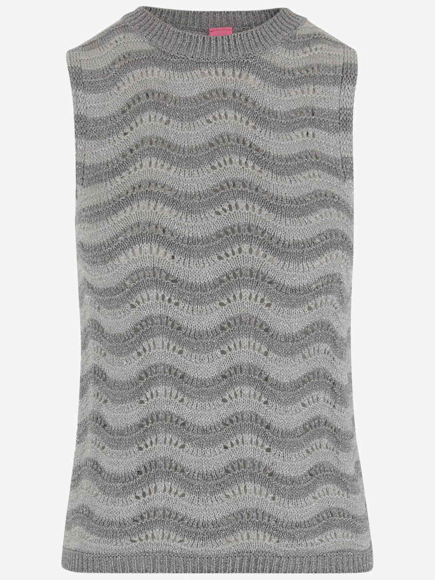 Grey Metallic-threading Tank Top 1