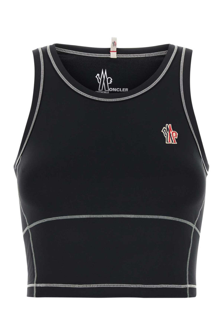 Black Logo Patch Sporty Top 1