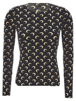 Black Crescent Moon Print Top 1