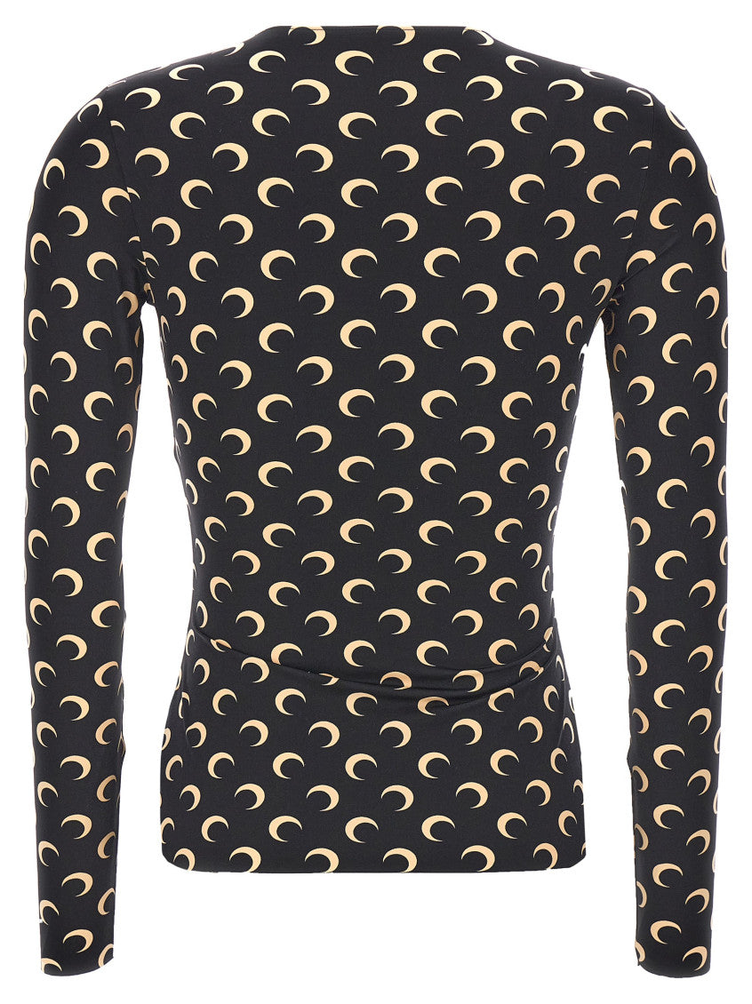 Black Crescent Moon Print Top 2