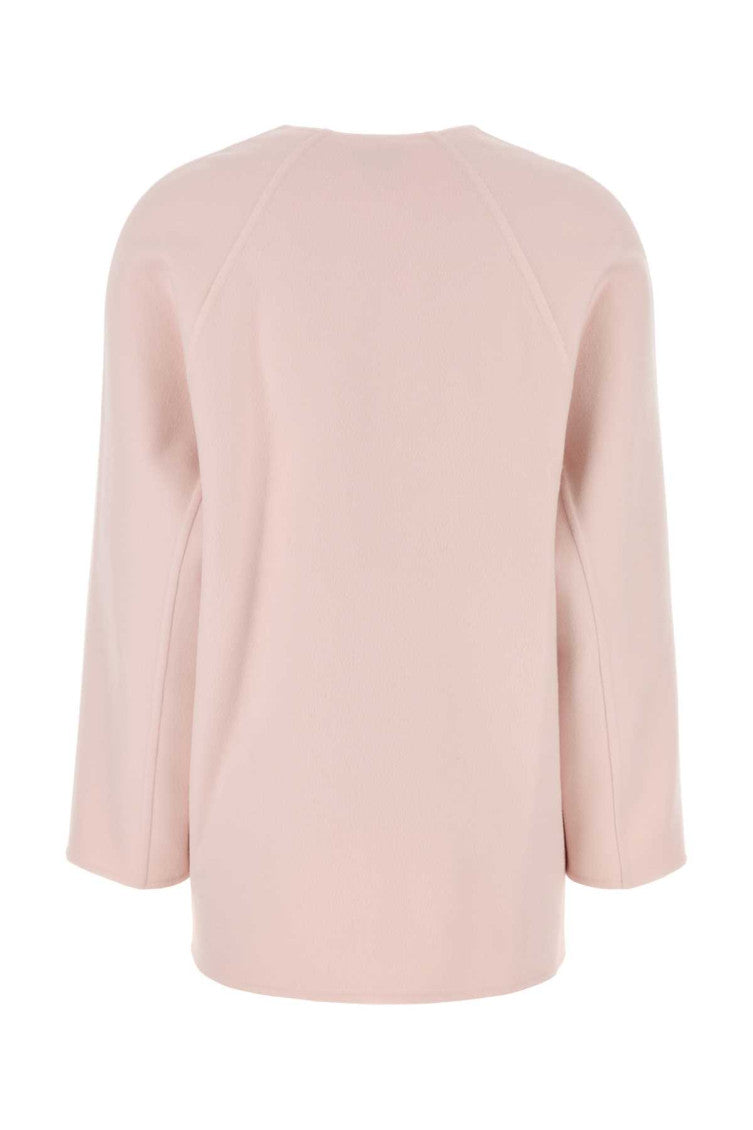 Pastel pink wool blend cardigan  2