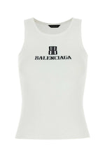 White viscose blend tank top 1