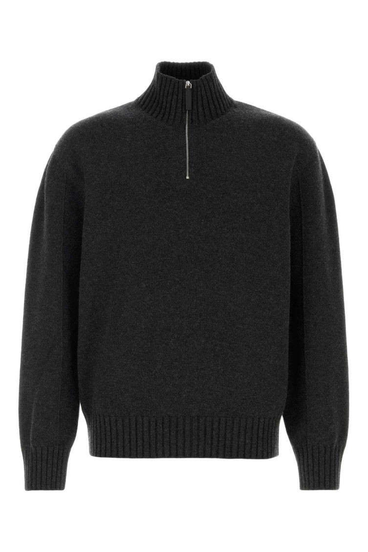 Dark Grey Zip Up Sweater 1
