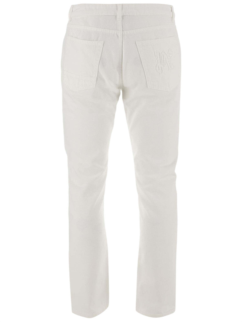 White Mid Rise Jeans 2