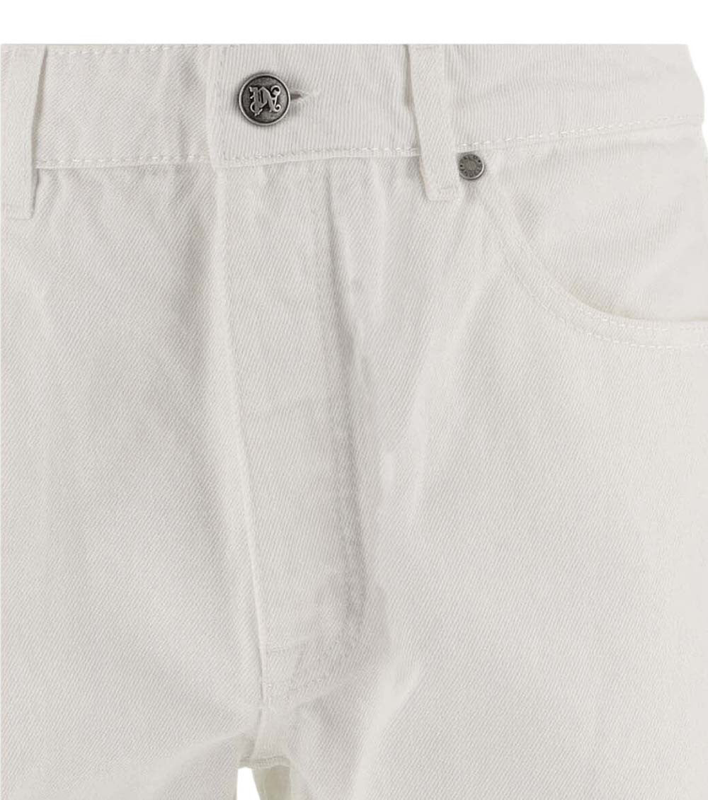 White Mid Rise Jeans 3