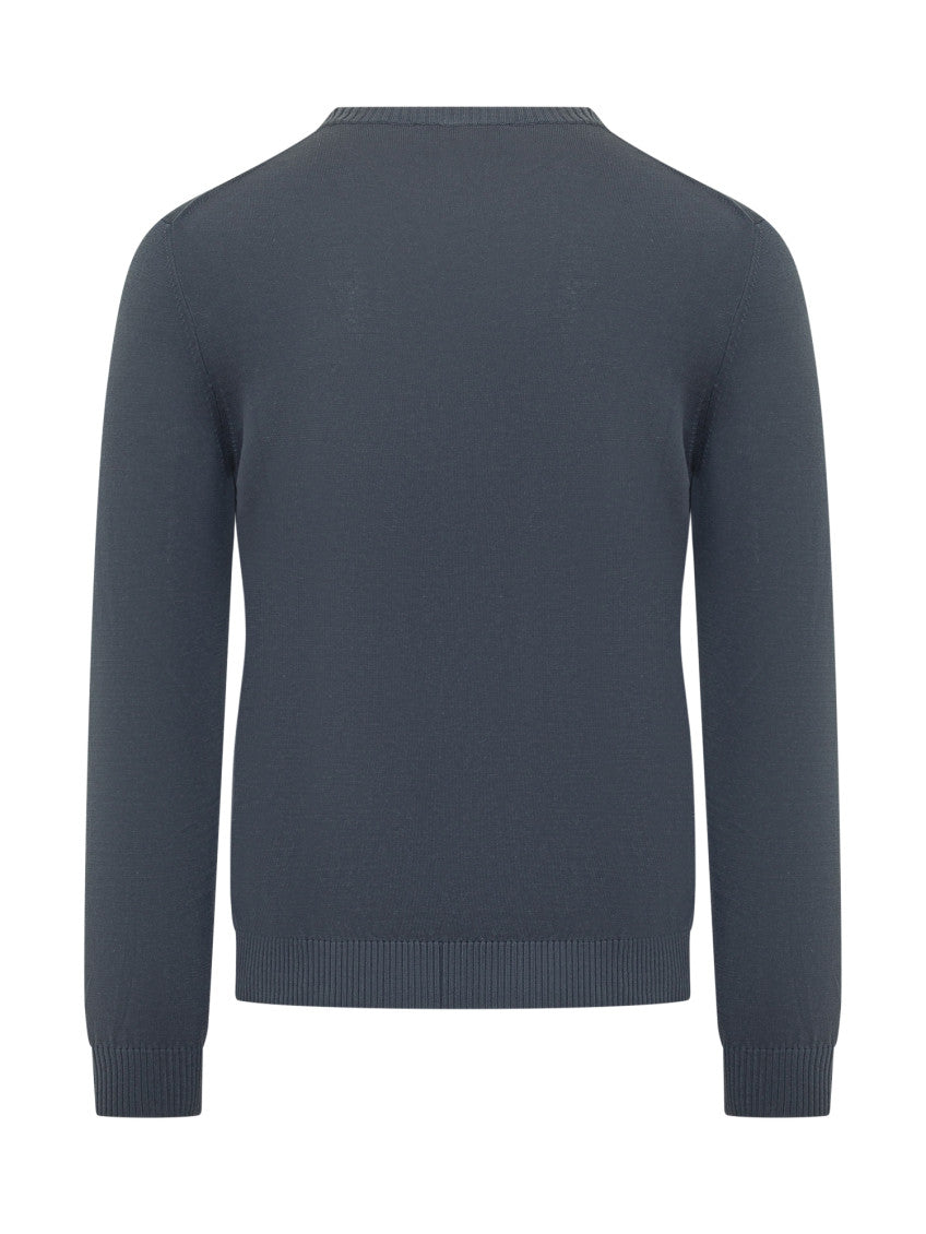 Blue Solid Regular Sweaters 2