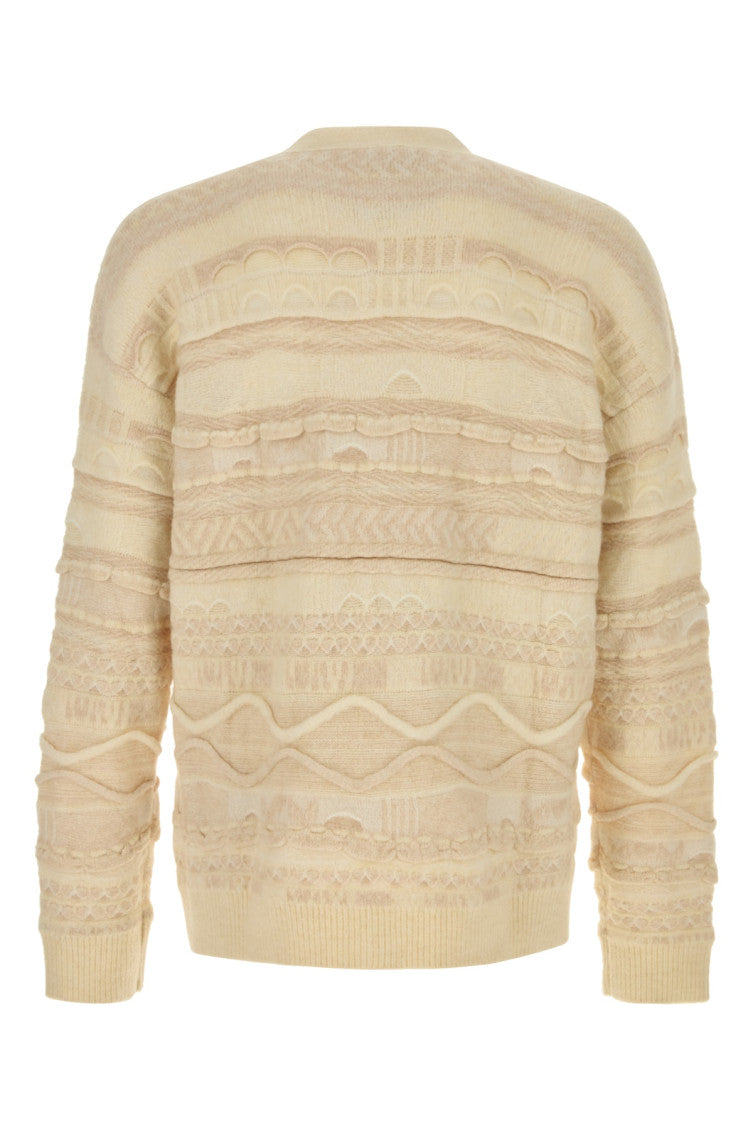 Beige V Neck Cardigans 2