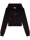 Black Logo Cropped Hoodie 1