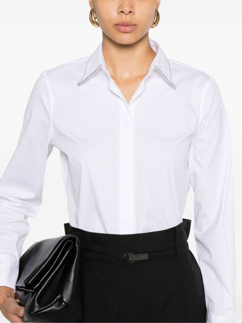 White Cotton Poplin Stretch Shirt 3