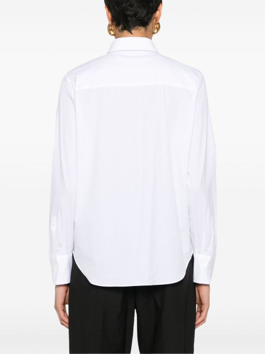 White Cotton Poplin Stretch Shirt 4