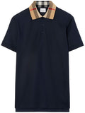 Navy Blue Check Motif Polo 1