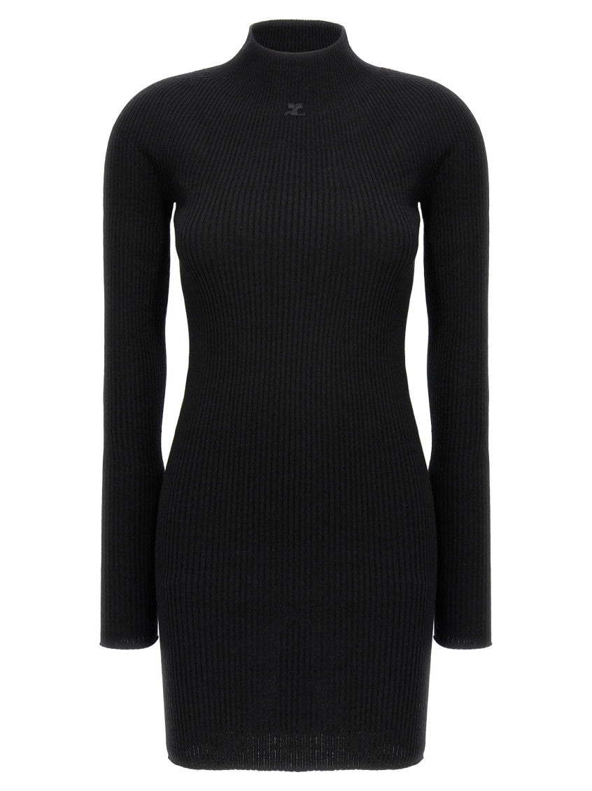 Black Solar Light Rib Dress 1