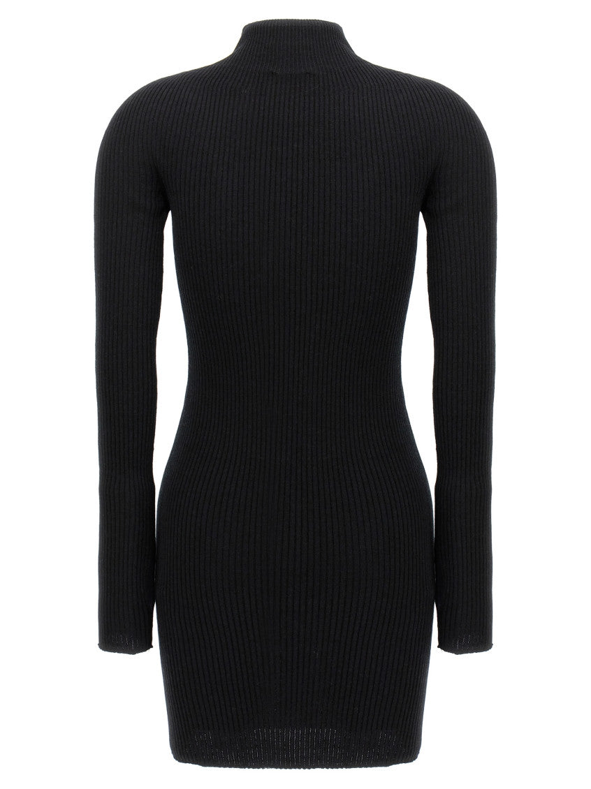 Black Solar Light Rib Dress 2
