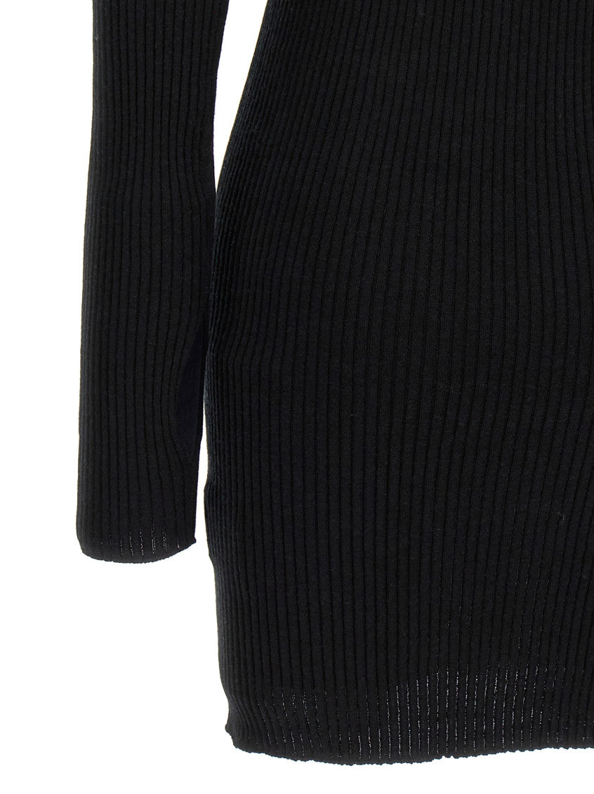 Black Solar Light Rib Dress 4