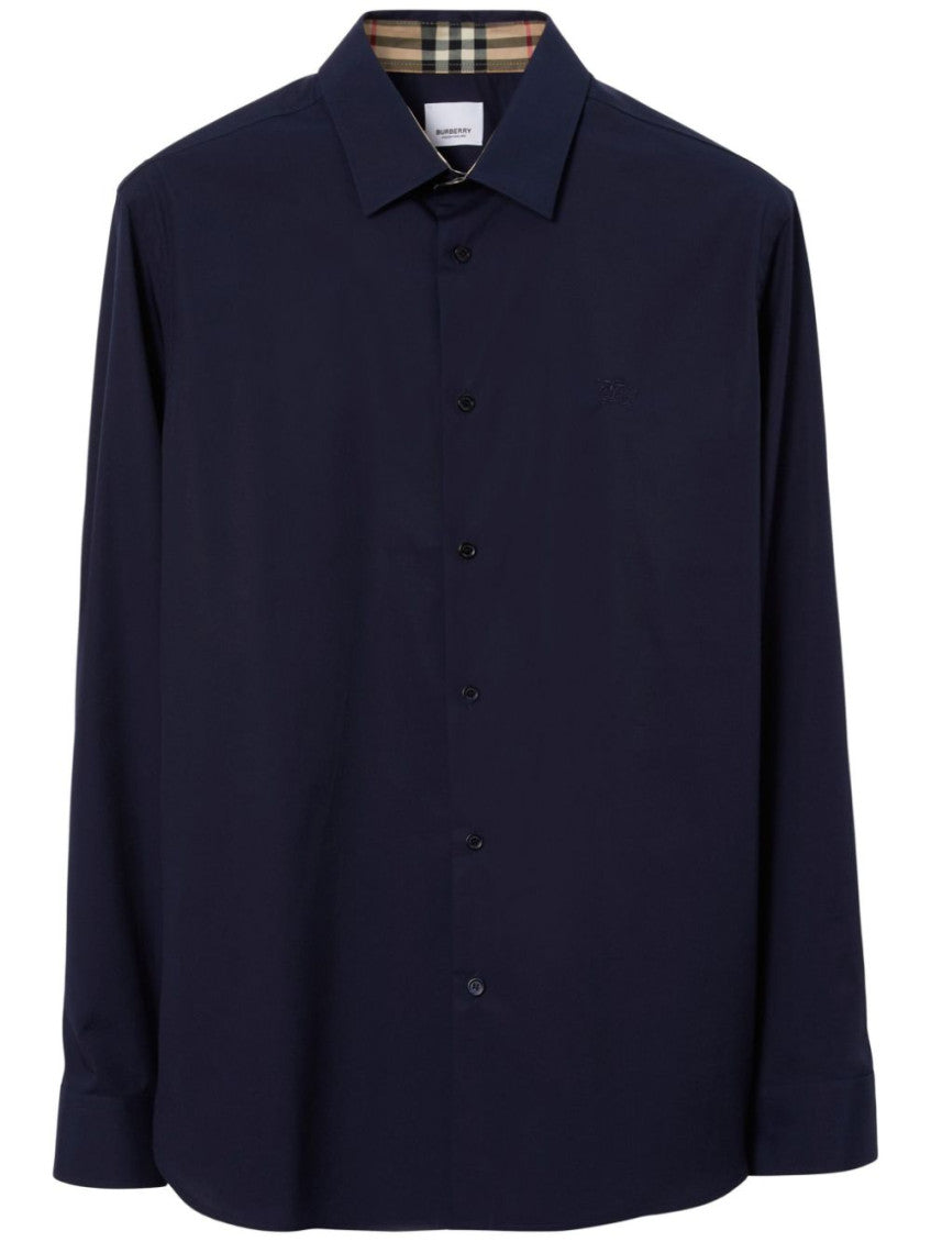 Navy Blue Logo Cotton Shirt 1