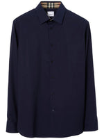Navy Blue Logo Cotton Shirt 1