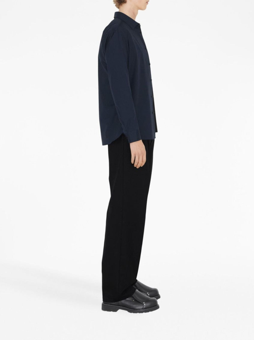 Navy Blue Logo Cotton Shirt 2