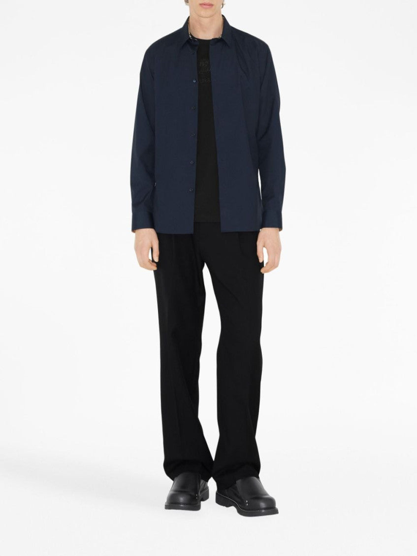 Navy Blue Logo Cotton Shirt 3