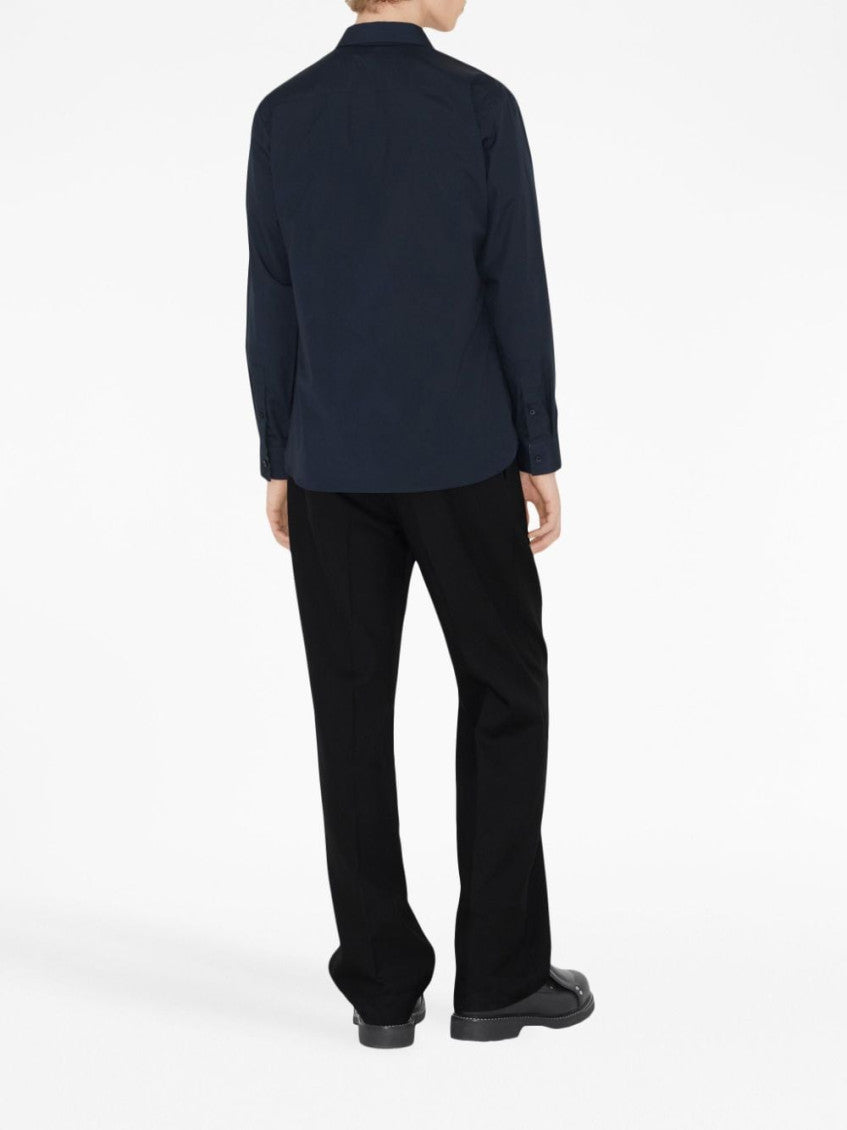 Navy Blue Logo Cotton Shirt 4