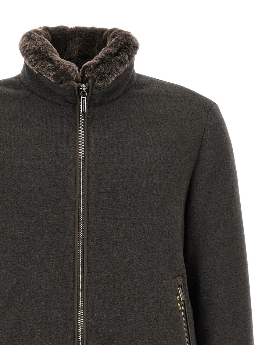 Brown Solid Band Collar Jacket 3