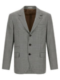 Grey Checks Notched Lapel Blazer 1
