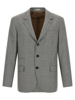 Grey Checks Notched Lapel Blazer 1