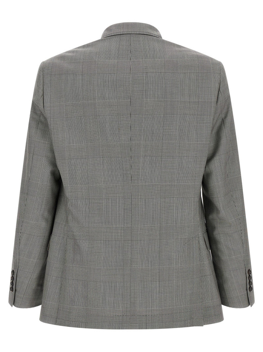 Grey Checks Notched Lapel Blazer 2