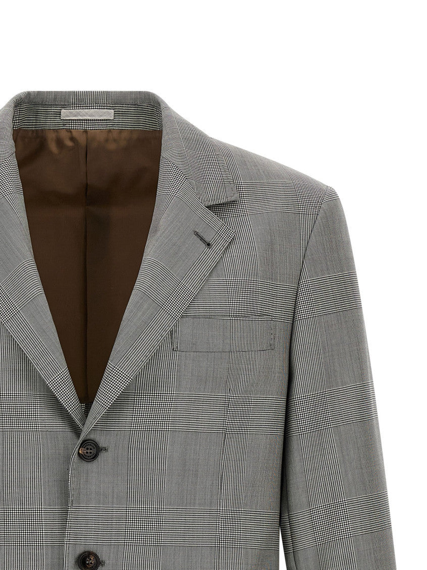 Grey Checks Notched Lapel Blazer 3