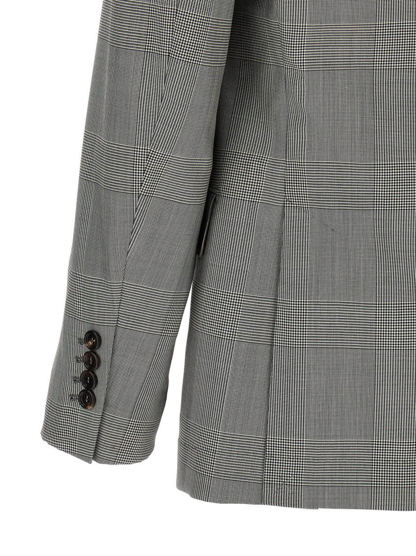 Grey Checks Notched Lapel Blazer 4