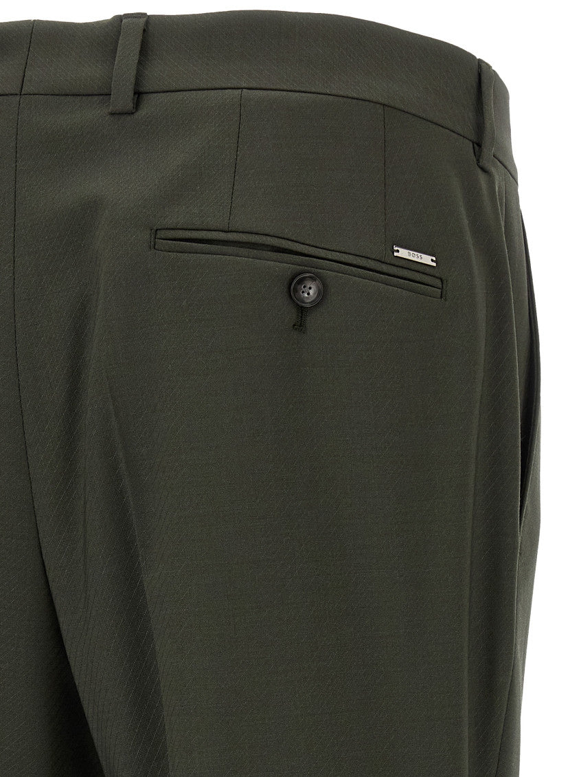 Green Flat Front Pants 4