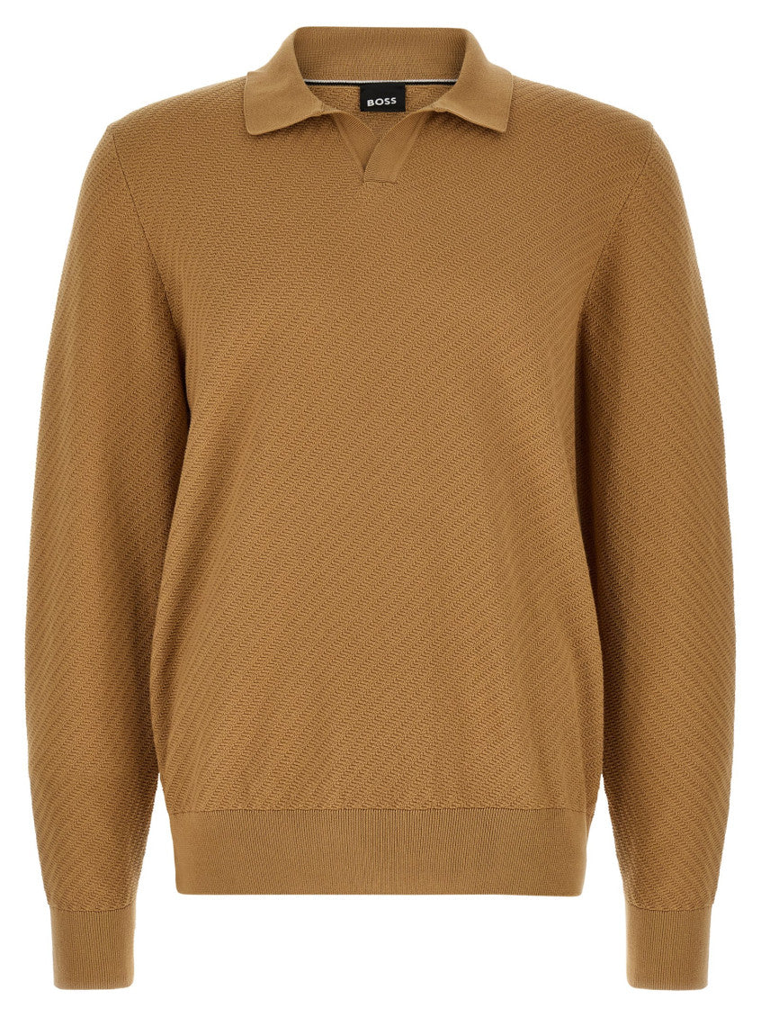 Brown Regular Polo Sweater 1