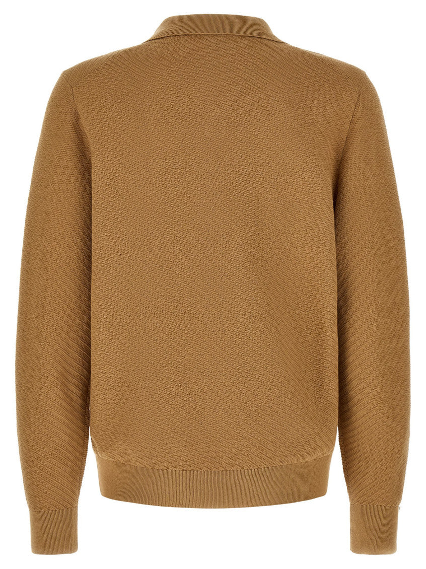 Brown Regular Polo Sweater 2