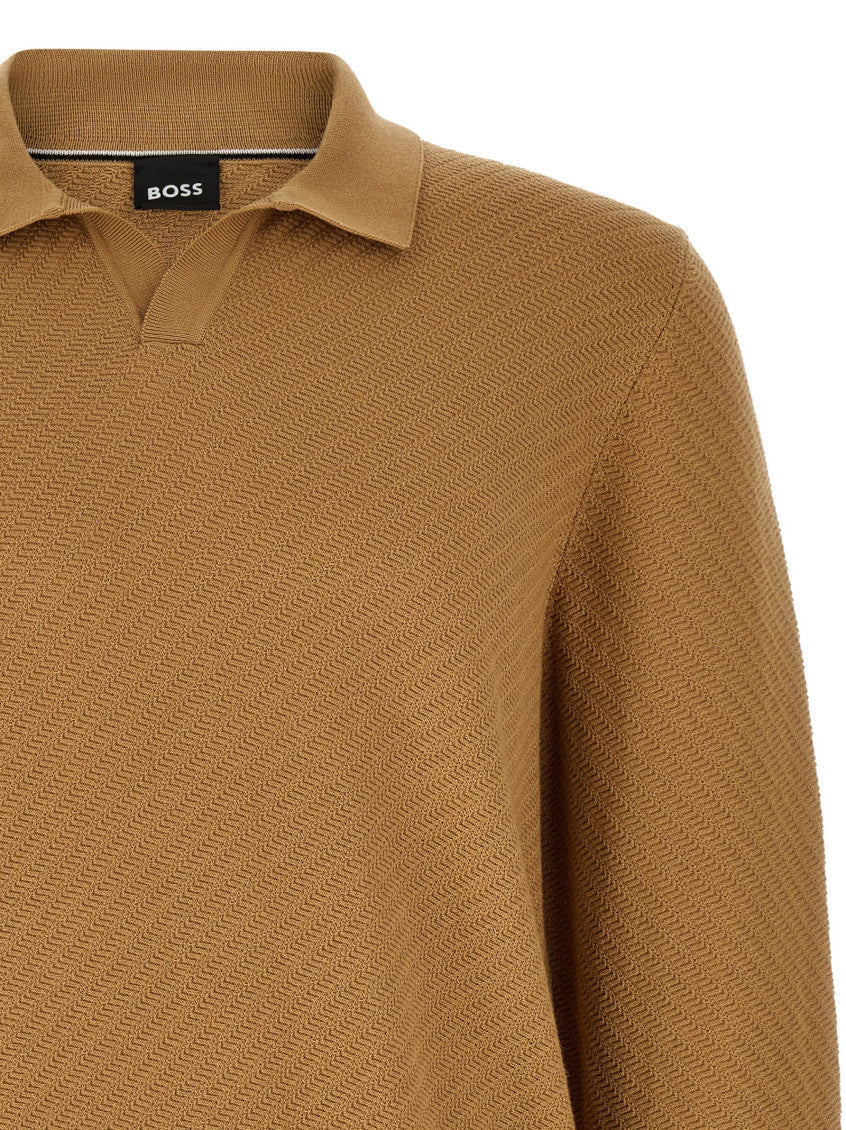 Brown Regular Polo Sweater 3