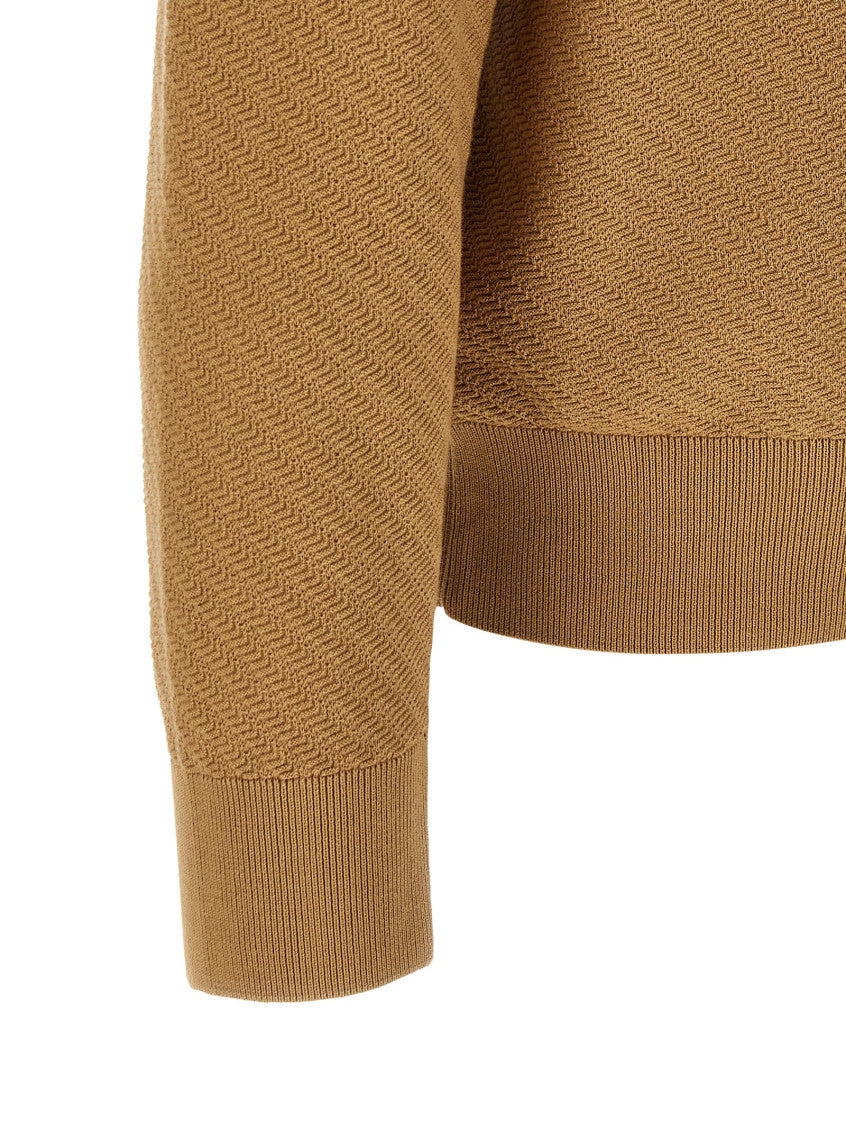 Brown Regular Polo Sweater 4