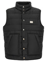 Black Quilted Logo Jacket 1