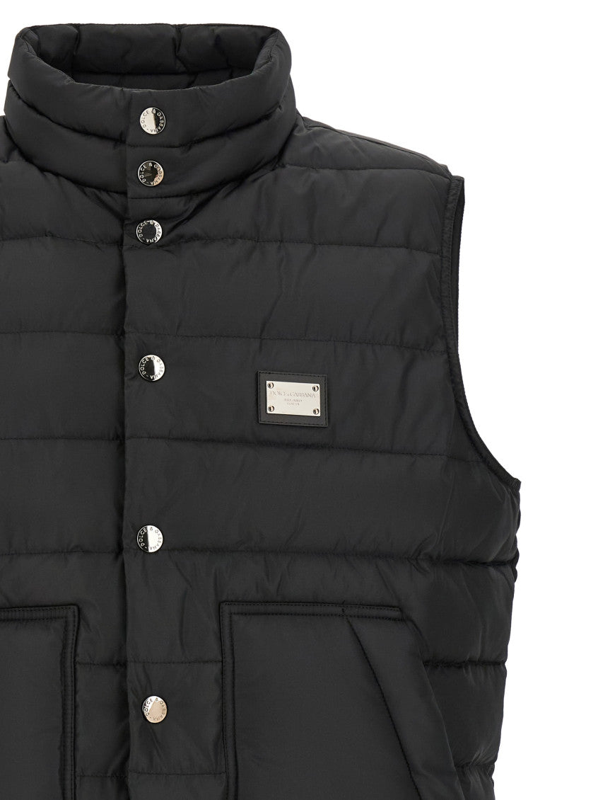 Black Quilted Logo Jacket 3