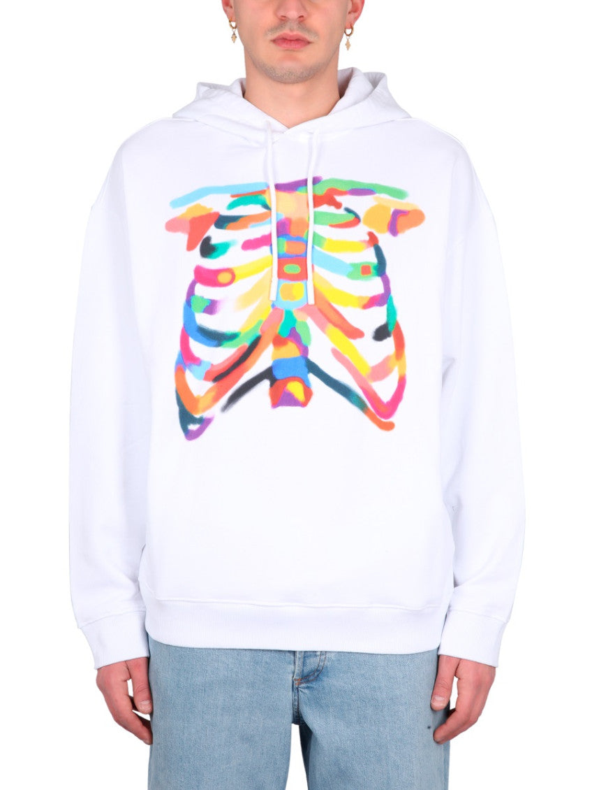 White Relaxed Graphic Hoodie 1
